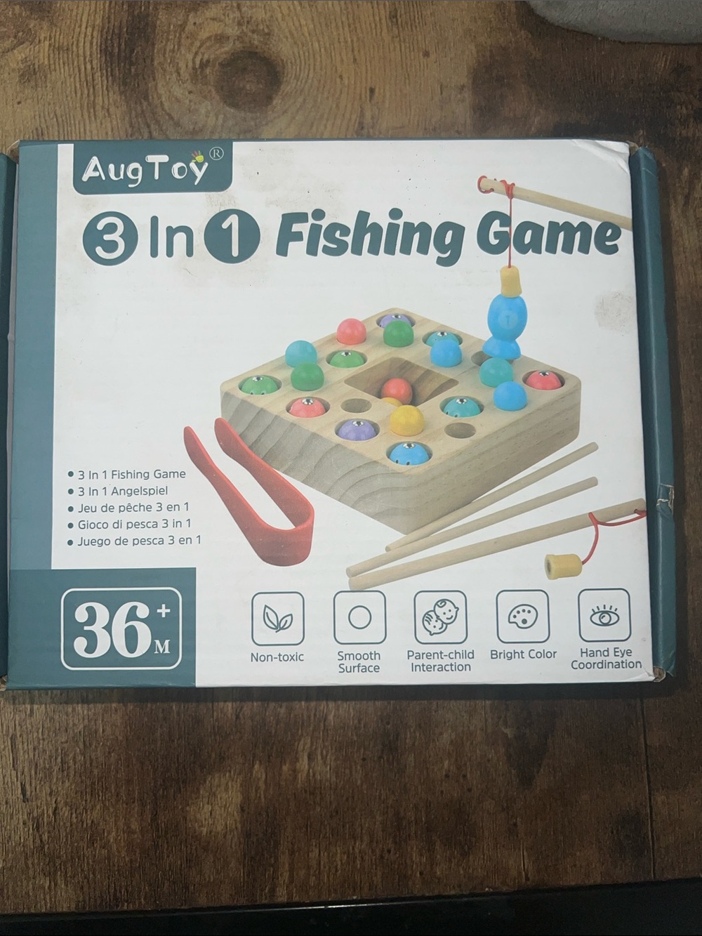 AugToy 3-in-1 Wooden Fishing Game - Multicolor
